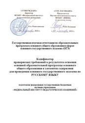 ОГЭ 2022, Русский язык, 9 класс, Кодификатор