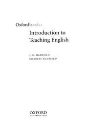 Introduction to Teaching English, Hadfield J.