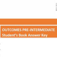 Outcomes Pre-Intermediate, Student's Book, Answer Key