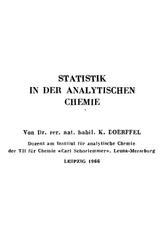 Статистика в аналитической химии, Доерфель К., 1969
