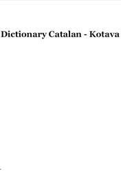 Dictionary Catalan-Kotava, 2007