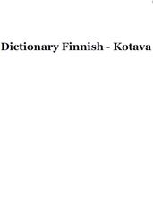 Kotava, Dictionary Finnish, 2007