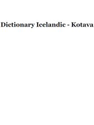 Kotava, Dictionary Icelandic, 2007
