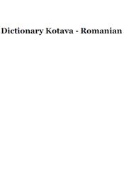Dictionary Kotava-Romanian, 2007