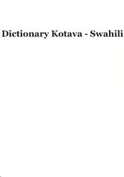 Dictionary Kotava-Swahili, 2007
