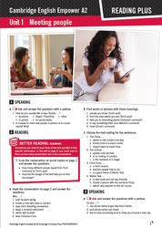 Cambridge English Empower A2, Reading Plus, Worksheets