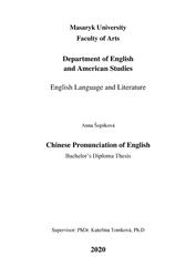 Chinese Pronunciation of English, Bachelor's Diploma Thesis, Sopikova A., 2020