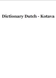 Kotava, Dictionary Dutch, 2007