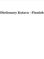 Dictionary Kotava-Finnish, 2007
