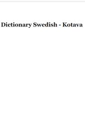 Dictionary Swedish-Kotava, 2007