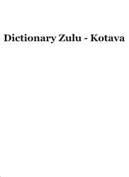 Dictionary Zulu-Kotava, 2007